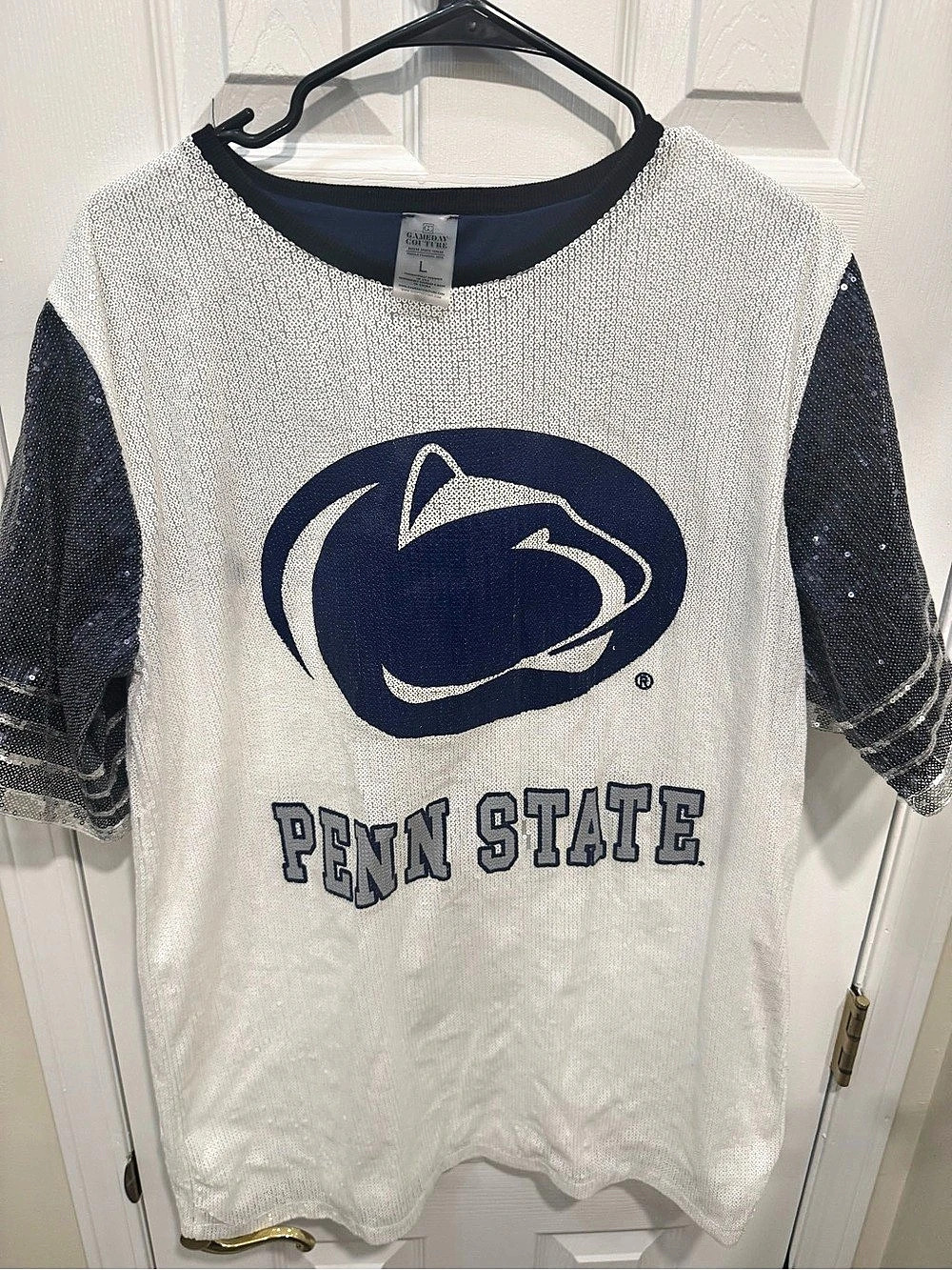 Gameday Couture Women's Penn State Nittany Lions Navy Sequin Jersey Dress/Oversi
